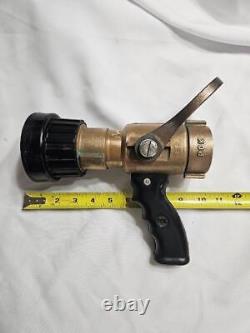 POK 1-1/2 Brass Fire Nozzle 95 GPM Adjustable From Stream to Fog Spray @95 GPM
