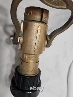 POK 1-1/2 Brass Fire Nozzle 95 GPM Adjustable From Stream to Fog Spray @95 GPM