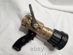 POK 1-1/2 Brass Fire Nozzle 95 GPM Adjustable From Stream to Fog Spray @95 GPM