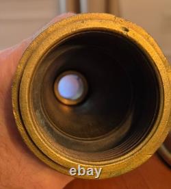 Pair of Antique/Vintage 5 Inch Tapered Solid Brass Fire Hose Nozzle