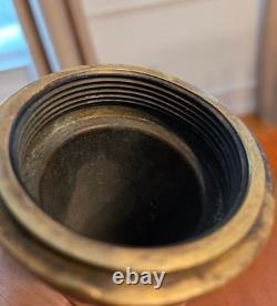 Pair of Antique/Vintage 5 Inch Tapered Solid Brass Fire Hose Nozzle