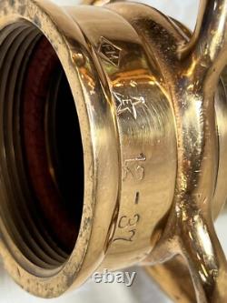 Polished Brass Fire Nozzle 12-37 Elkhart Brass Mfg Co 30 Long