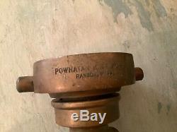 Powhatan Brass Fire Hose Nozzle Antique Vintage, Ranson W VA