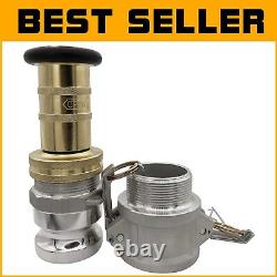 Premium Brass Fire Hose Nozzle with 2 Camlock Fitting and Fog Nozzle Control