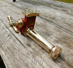 RARE ANTIQUE 1900's FIRE HOSE NOZZLE 1-1/2NPT RED BRASS