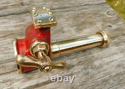 RARE ANTIQUE 1900's FIRE HOSE NOZZLE 1-1/2NPT RED BRASS