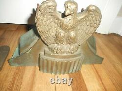 RARE ANTIQUE 1930s BRASS EAGLE ELKHART FIRE FIGHTER TRUCK HOSE CONTROL HOLDERS