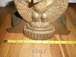 RARE ANTIQUE 1930s BRASS EAGLE ELKHART FIRE FIGHTER TRUCK HOSE CONTROL HOLDERS