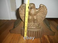 RARE ANTIQUE 1930s BRASS EAGLE ELKHART FIRE FIGHTER TRUCK HOSE CONTROL HOLDERS