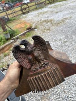 RARE ANTIQUE 1930s BRASS EAGLE ELKHART FIRE FIGHTER TRUCK HOSE CONTROL HOLDER