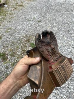 RARE ANTIQUE 1930s BRASS EAGLE ELKHART FIRE FIGHTER TRUCK HOSE CONTROL HOLDER