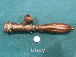 RARE Old Vintage Antique Brass Water Hose Nozzle Fire Gas Pump Farm Tool Garden