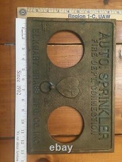 RARE Solid Brass fire fighter sign elkhart Indiana