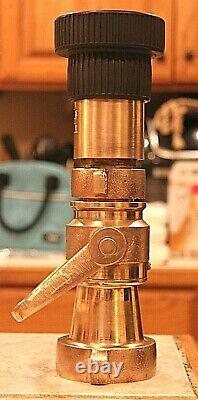 RARE Vintage 12 Tall 2-Piece High Pressure Brass Lever Fire Fighting Nozzle