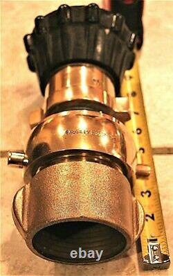 RARE Vintage 9 Tall 2-Piece Powhatan B&I Works Brass Lever Fire Fighting Nozzle