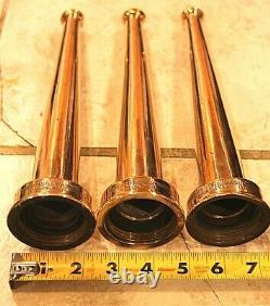 RARE Vintage Antique Brass Fire Nozzles-Powhatan B&I Works-Polished- For All 3