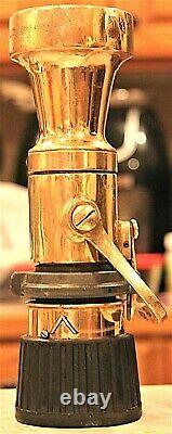 RARE Vintage ELKHART 12 Tall High Pressure Brass Lever Fire Fighting Nozzle