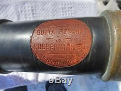 RARE Vintage Fire hose nozzle 31 1/ 2 Gutta Percha & Rubber iron cross TORONTO
