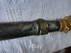 RARE Vintage Fire hose nozzle 31 1/ 2 Gutta Percha & Rubber iron cross TORONTO