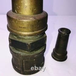 Rare 1800's Brass Fire Hose Nozzle 11.5 Lehner Johnson Hoyer Mfg Co Chicago