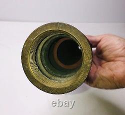 Rare 1800's Brass Fire Hose Nozzle 11.5 Lehner Johnson Hoyer Mfg Co Chicago