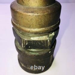 Rare 1800's Brass Fire Hose Nozzle 11.5 Lehner Johnson Hoyer Mfg Co Chicago