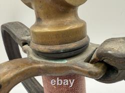 Rare Antique Fire Hose Nozzle Elkhart Brass MFG Company Embossed Elk Heart c1917