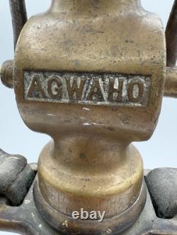 Rare Antique Fire Hose Nozzle Elkhart Brass MFG Company Embossed Elk Heart c1917