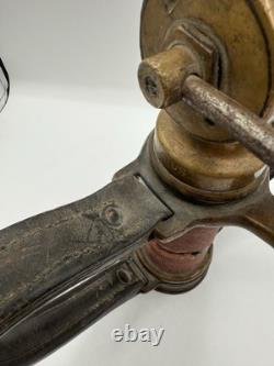Rare Antique Fire Hose Nozzle Elkhart Brass MFG Company Embossed Elk Heart c1917