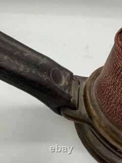 Rare Antique Fire Hose Nozzle Elkhart Brass MFG Company Embossed Elk Heart c1917