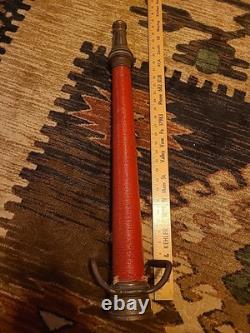 Rare Brass Cord Wrapped Fire Hose Nozzle Swivel Double Handle 30'' A. F. D. S. Co