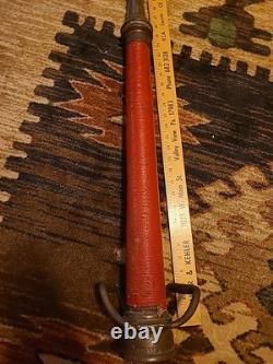 Rare Brass Cord Wrapped Fire Hose Nozzle Swivel Double Handle 30'' A. F. D. S. Co