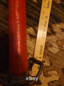 Rare Brass Cord Wrapped Fire Hose Nozzle Swivel Double Handle 30'' A. F. D. S. Co