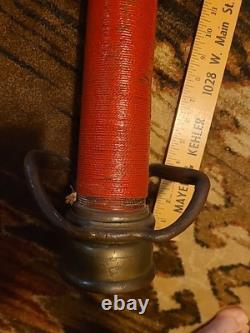 Rare Brass Cord Wrapped Fire Hose Nozzle Swivel Double Handle 30'' A. F. D. S. Co