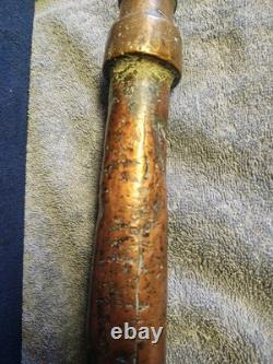 Rare Find Railroad Firemen's 31 Long Brass Water Hose Nozzle Fire