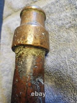 Rare Find Railroad Firemen's 31 Long Brass Water Hose Nozzle Fire