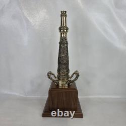 Rare Firefighter Playpipe Fire Hose Nozzle Solid Bronze Award Trophy No Plaque