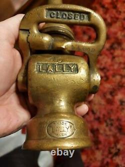 Rare Vintage Antique Brass lally Fire Truck Nozzle