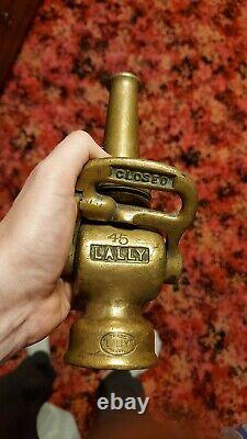Rare Vintage Antique Brass lally Fire Truck Nozzle