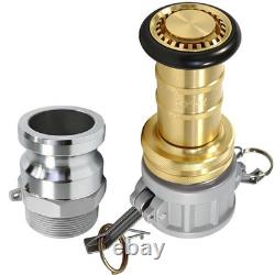 RosyOcean Heavey Duty 2 NPSH Brass Fire Hose Nozzle with 2 x 2 Inch Aluminum