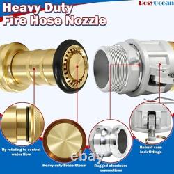 RosyOcean Heavey Duty 2 NPSH Brass Fire Hose Nozzle with 2 x 2 Inch Aluminum