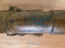 S. S. United Sates N. Y. Ocean Liner Brass Fire Hose Fognozl All Purpose Nozzle