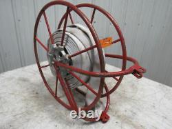 Sales Inc. Vintage Swing Type Fire Hose Storage Reel With75' Hose & Brass Nozzle