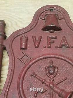 Scarce Antique Cast Iron Fire Department Lawn Sign