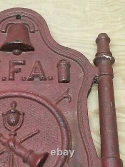 Scarce Antique Cast Iron Fire Department Lawn Sign