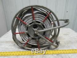 Seco Vintage Swing Type Fire Hose Storage Reel With75' Hose & Brass Nozzle