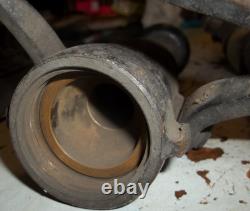 Set Of 2 Elkhart Brass Mfg Cheif Fire Hose Nozzle With Handle Antique (842)