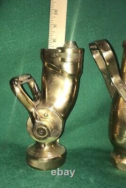 Set of 3 Vintage Navy Type Fire Department Fire Fighting Nozzles