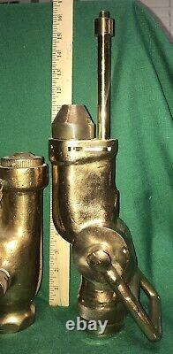 Set of 3 Vintage Navy Type Fire Department Fire Fighting Nozzles
