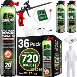 Sprayman Spray Foam Insulation Kit Closed Cell Expanding Fire Rated 720 BdFt 36P